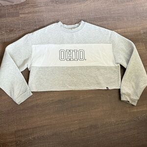 Hype and Vice Ohio Cropped Sweatshirt Gray Size Large